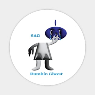 Sad Pumpkin Ghost Magnet